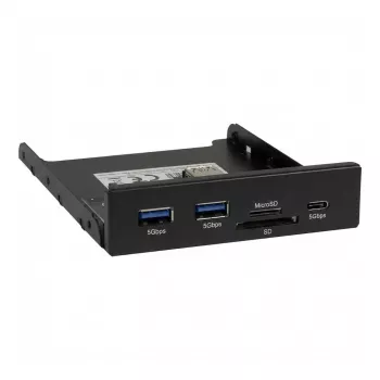 Inter-Tech Argus CI-21 Leitor de cartões interno, baia de 3,5 polegadas, USB 2.0, multi-cartão (88884141)