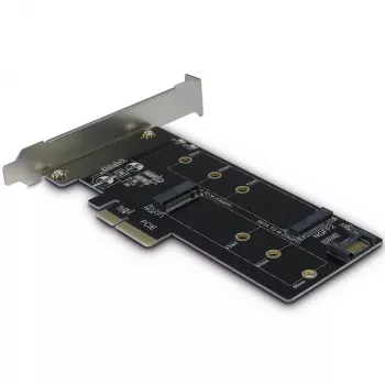 Inter-Tech Placa adaptadora PCIe KT015 PCIe x4 para M.2 NVMe + SATA para M.2