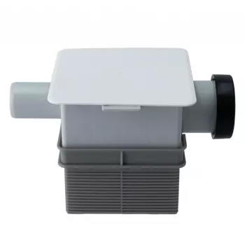 IVENSIS ISN32 Fecho hídrico de condensados encastrado 100x100 - ABS branco, saída de 32mm, fecho de odores