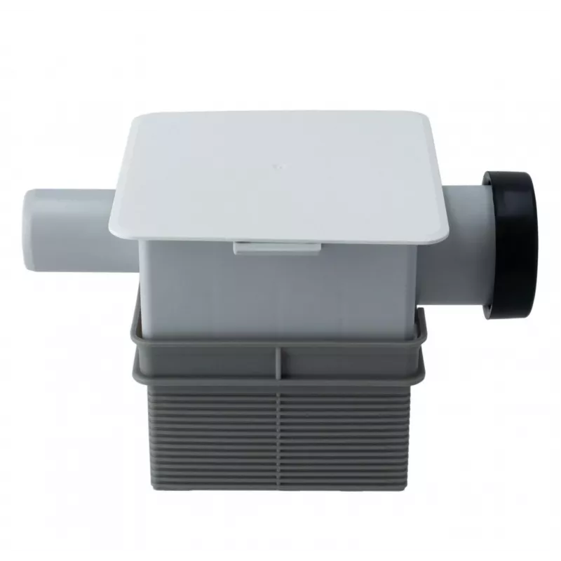IVENSIS ISN32 Fecho hídrico de condensados encastrado 100x100 - ABS branco, saída de 32mm, fecho de odores