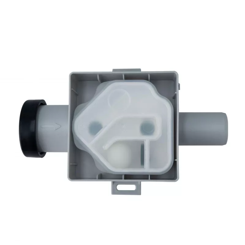 IVENSIS ISN32 Fecho hídrico de condensados encastrado 100x100 - ABS branco, saída de 32mm, fecho de odores