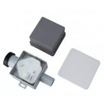 IVENSIS ISN32 Fecho hídrico de condensados encastrado 100x100 - ABS branco, saída de 32mm, fecho de odores