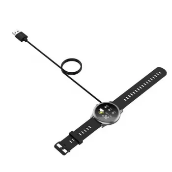 Cabo de alimentação universal USB iWear CH2 1m para smartwatch, carregador magnético 2 pinos 4mm