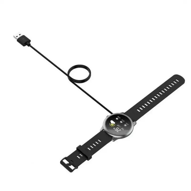 Cabo de alimentação universal USB iWear CH2 1m para smartwatch, carregador magnético 2 pinos 4mm