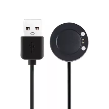 Cabo de alimentação universal iWear CH5 USB 1m para smartwatch, base de carregamento magnética redonda 2 pinos
