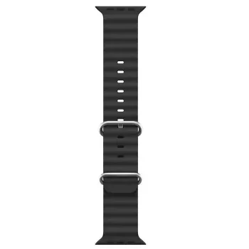 Pulseira iWear S1 Grooved Soft Silicone 20mm para Apple Watch 49mm / 45mm / 44mm / 42mm preta