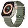 Pulseira iWear S1 Grooved Soft Silicone 20mm para Apple Watch 49mm / 45mm / 44mm / 42mm verde caqui
