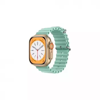iWear bracelete em silicone macio ranhurada S1 de 20mm para Apple Watch 49mm / 45mm / 44mm / 42mm verde-claro