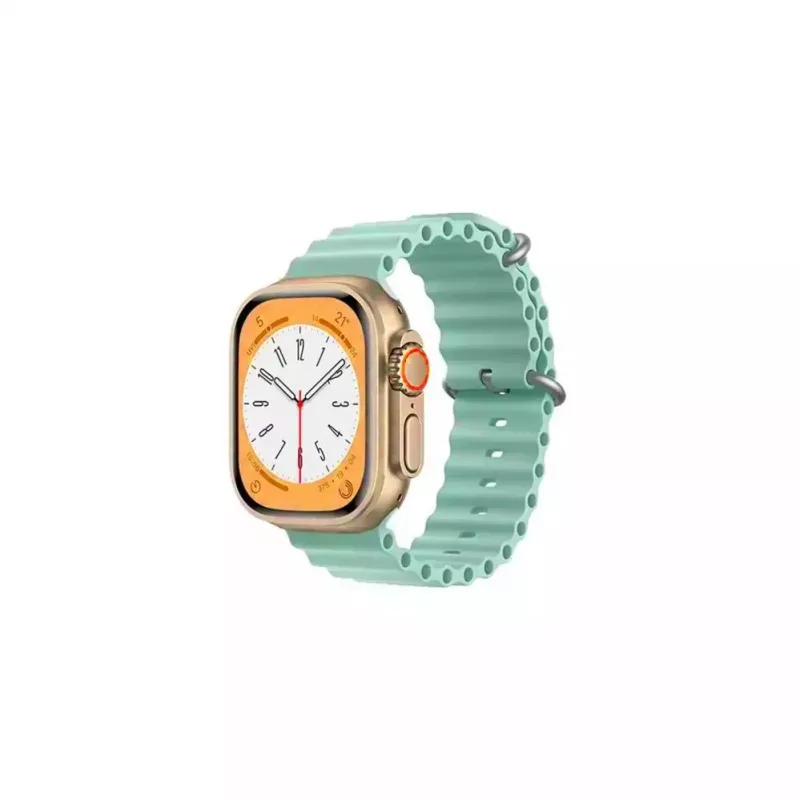 iWear bracelete em silicone macio ranhurada S1 de 20mm para Apple Watch 49mm / 45mm / 44mm / 42mm verde-claro