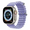 iWear Bracelete de silicone macio ranhurado S1 20mm para Apple Watch 49mm / 45mm / 44mm / 42mm lilás
