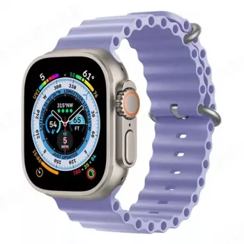 iWear Bracelete de silicone macio ranhurado S1 20mm para Apple Watch 49mm / 45mm / 44mm / 42mm lilás