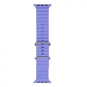 iWear Bracelete de silicone macio ranhurado S1 20mm para Apple Watch 49mm / 45mm / 44mm / 42mm lilás