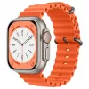 Correia iWear S1 Grooved Soft Silicone 20mm para Apple Watch 49mm / 45mm / 44mm / 42mm Laranja