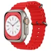 iWear Bracelete de silicone macio ranhurada S1 20mm para Apple Watch 49mm / 45mm / 44mm / 42mm vermelha
