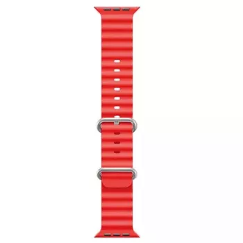 iWear Bracelete de silicone macio ranhurada S1 20mm para Apple Watch 49mm / 45mm / 44mm / 42mm vermelha