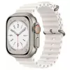 Pulseira de silicone macio ranhurada iWear S1 20mm para Apple Watch 49mm / 45mm / 44mm / 42mm branca