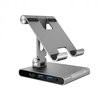 Suporte Multi-Ângulo J5CREATE JTS224-N com Docking Station USB-C para iPad Pro (Space Grey)