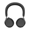 Jabra Evolve2 75 Headset Bluetooth Sem Fios com Cancelamento Ativo de Ruído, Certificado Microsoft Teams, Preto