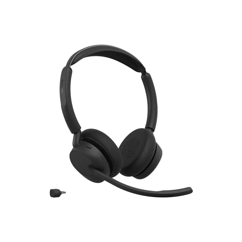 Jabra Evolve3 45 UC Stereo auscultadores com microfone, Link 390c, base de carregamento, preto
