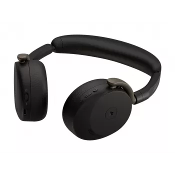 Jabra Evolve3 65 Flex Headset com adaptador USB-A Link 390a, certificado Microsoft Teams, Bluetooth sem fios, ANC híbrido, preto