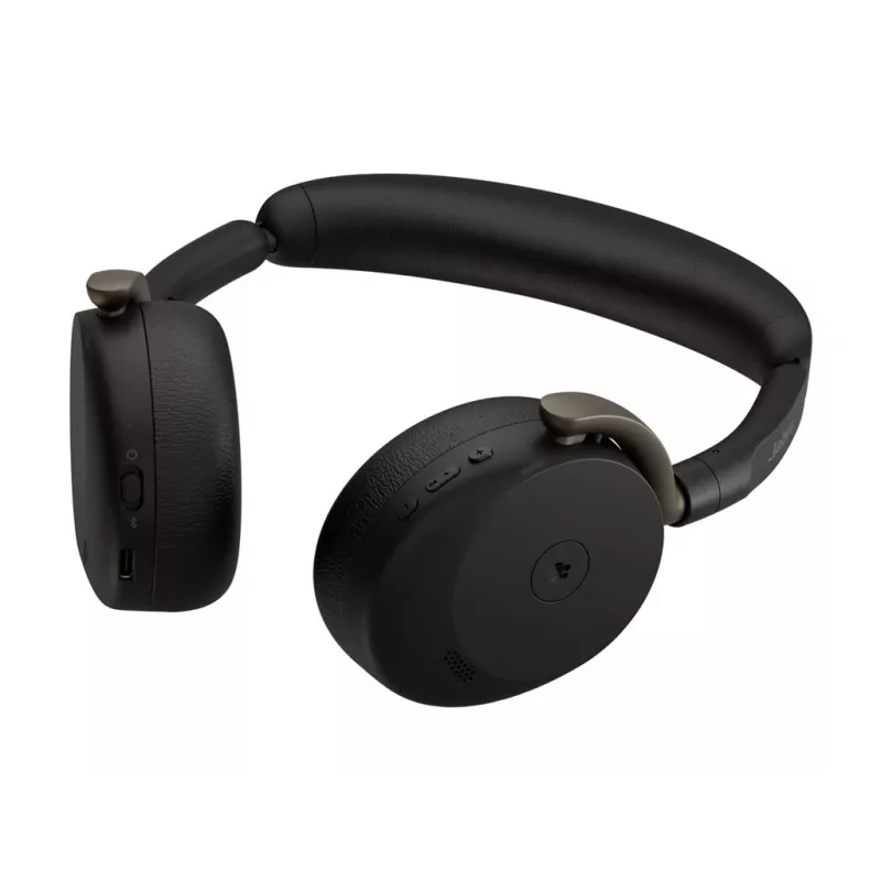 Jabra Evolve3 65 Flex Headset com adaptador USB-A Link 390a, certificado Microsoft Teams, Bluetooth sem fios, ANC híbrido, preto