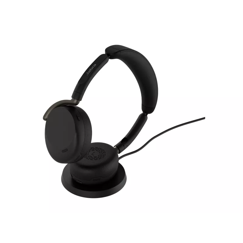 Jabra Evolve3 65 Flex UC auscultadores com microfone, Link 390c, base de carregamento sem fios, preto