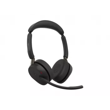 Jabra Evolve3 65 Stereo Link 390a MS headset on-ear sem fios com Bluetooth e adaptador USB-A, otimizado para Microsoft Teams, preto
