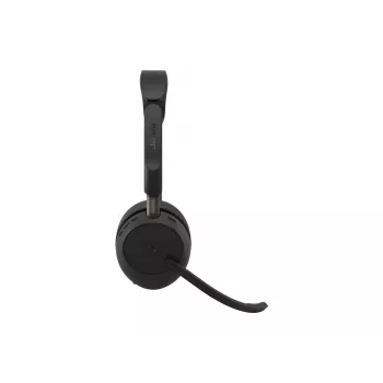 Jabra Evolve3 65 headset Bluetooth estéreo sem fios com adaptador Link 390a USB-A e base de carregamento – certificado Microsoft Teams, on-ear, microfone com cancelamento de ruído, bateria 37h