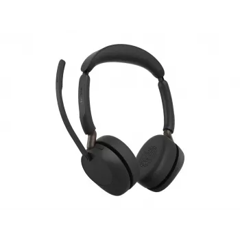 Jabra Evolve3 65 UC Stereo auscultadores com microfone, Link 390c, base de carregamento, preto