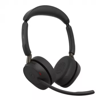 Jabra Evolve3 65 Headset estéreo sem fios com Link 390c e estação de carregamento – certificado Microsoft Teams