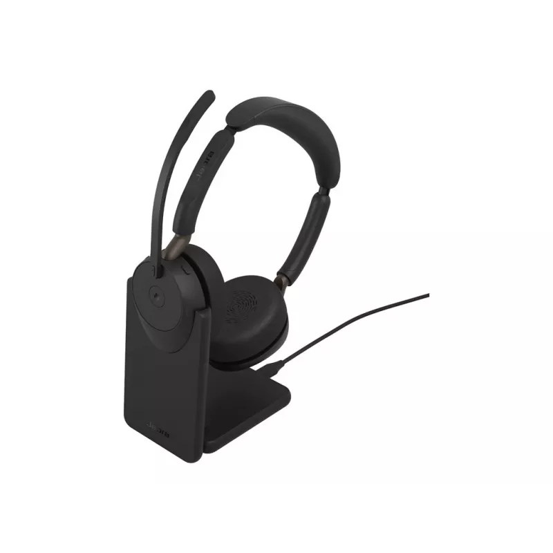 Jabra Evolve3 65 Headset estéreo sem fios com Link 390c e estação de carregamento – certificado Microsoft Teams
