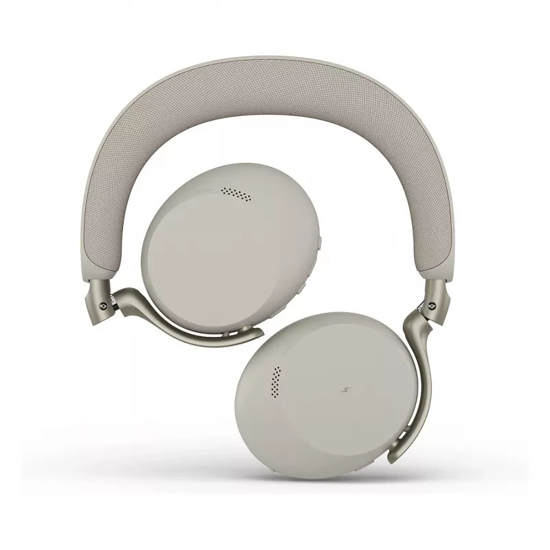 Jabra Evolve3 75 UC headset Bluetooth on-ear sem fios com cancelamento de ruído e adaptador Link 390c (Warm Grey)