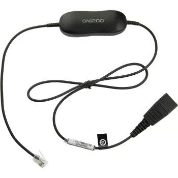 Cabo para auscultadores Jabra GN1200 Smart Cord de QD para RJ10, 0,8 m, reto, preto (88001-99)