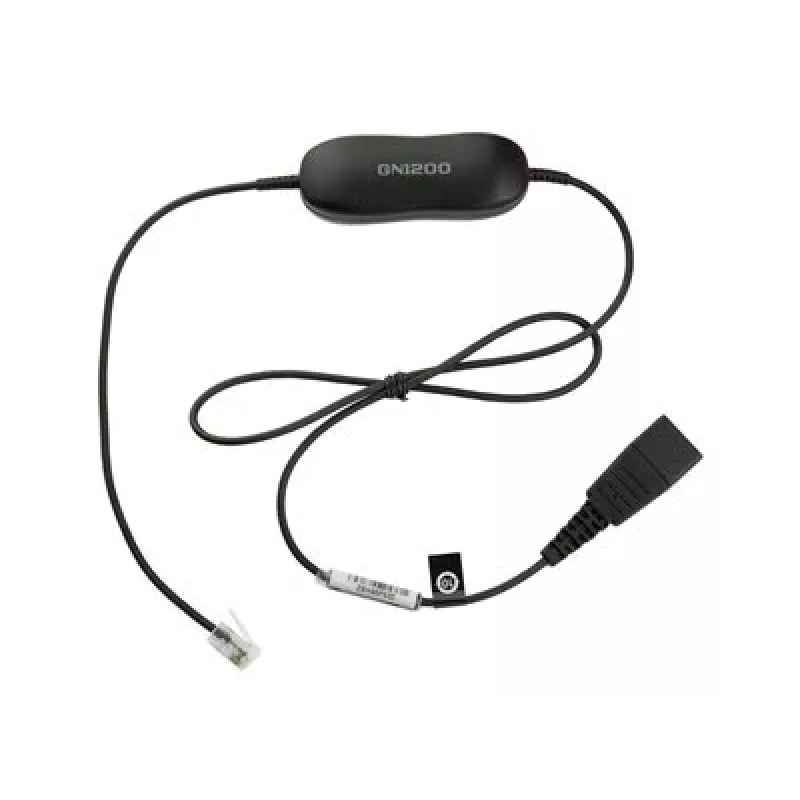 Cabo para auscultadores Jabra GN1200 Smart Cord de QD para RJ10, 0,8 m, reto, preto (88001-99)