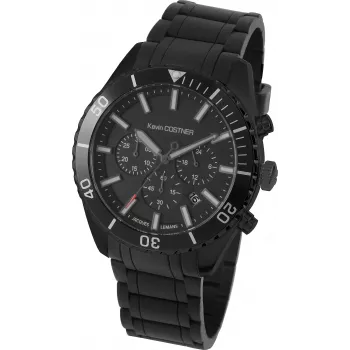 JACQUES LEMANS KC-104B Relógio analógico unissexo 44mm mostrador preto bracelete de pele genuína
