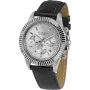 JACQUES LEMANS LP-111B relógio unissexo analógico de quartzo caixa de aço inoxidável mostrador prateado bracelete de pele preta