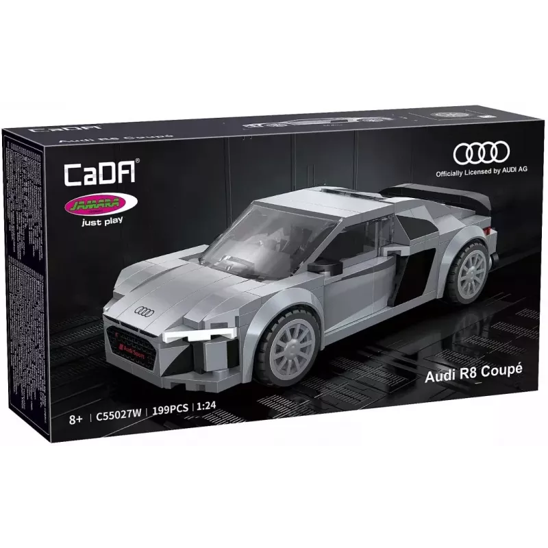 Jamara CaDA Audi R8 Coupé conjunto de blocos de construção à escala 1:24 – 272 peças, cinzento, a partir dos 8 anos
