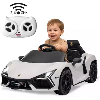 Jamara carro a pedais Lamborghini Revuelto branco 2,4GHz Li-Power 12