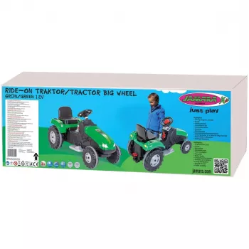 Trator de passeio Jamara Big Wheel 12V verde 3+