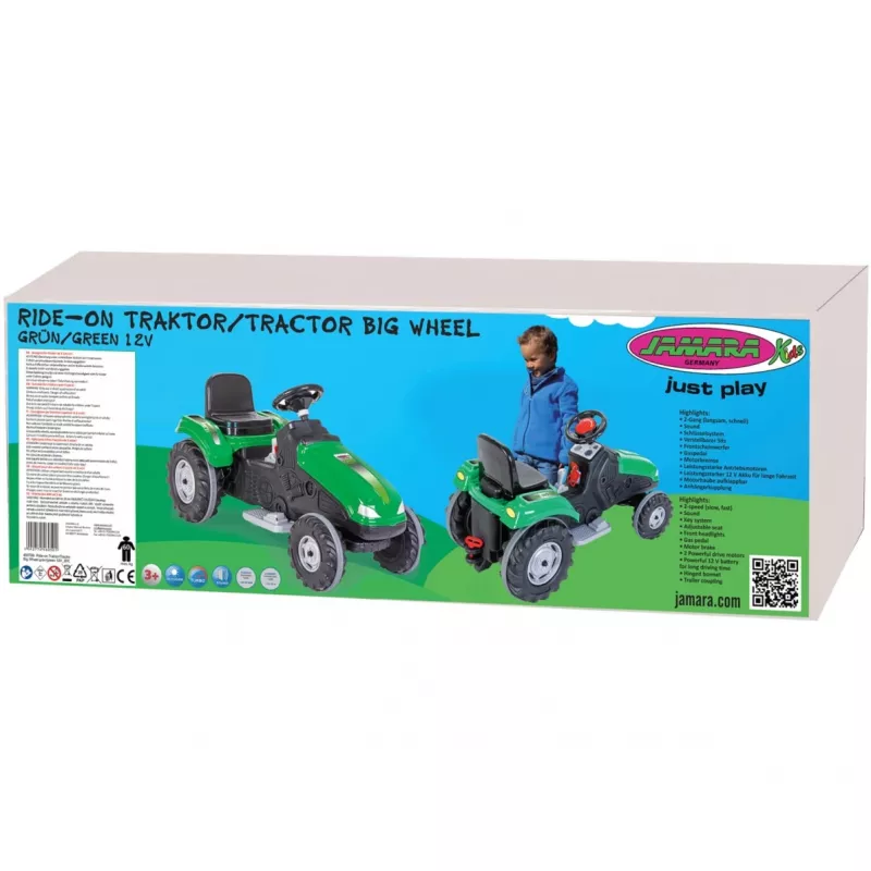 Trator de passeio Jamara Big Wheel 12V verde 3+