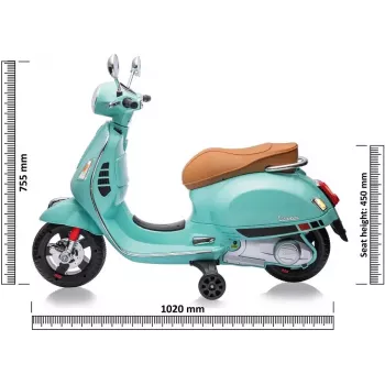 Veículo montável Jamara Ride-on Vespa GTS 125 Mint Green Li-Power 12.6