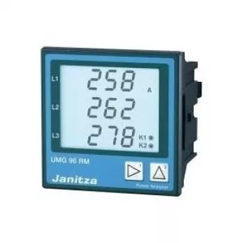 Janitza UMG96RM-E analisador de rede de 6 canais com Ethernet e monitorização de corrente diferencial, 10-300V L-N / 18-520V L-L 5222036