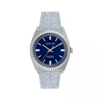Relógio de quartzo analógico de homem JASON HYDE MAN JH10004 40mm mostrador preto bracelete de pele genuína