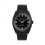 JASON HYDE MAN JH10009 Relógio de Quartzo 40mm Aço Inoxidável Mostrador Preto Bracelete de Pele