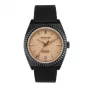 JASON HYDE MAN JH10026 40mm relógio de aço inoxidável com mostrador preto e bracelete de pele reciclada