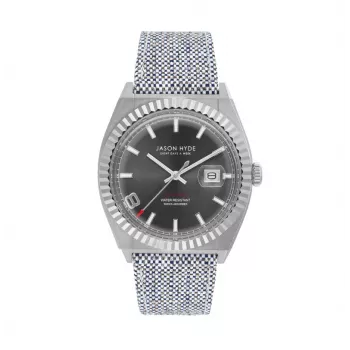 JASON HYDE MAN JH30001 Relógio de Quartzo 40mm Mostrador Preto Bracelete de Tecido Preto