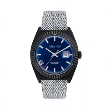 JASON HYDE MAN JH30006 Relógio Analógico de Quartzo 40mm Mostrador Azul Bracelete de Tecido Azul