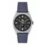 Relógio de quartzo analógico de homem JASON HYDE JH41001 40 mm caixa em aço inoxidável mostrador azul bracelete em pele castanha
