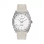JASON HYDE Relógio de mulher JH20014 36mm quartzo aço inoxidável mostrador prateado pele castanha