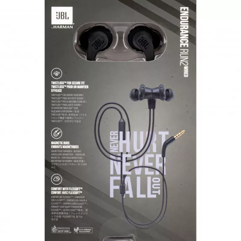 Auscultadores com fios JBL Endurance Run 2 à prova de água - preto